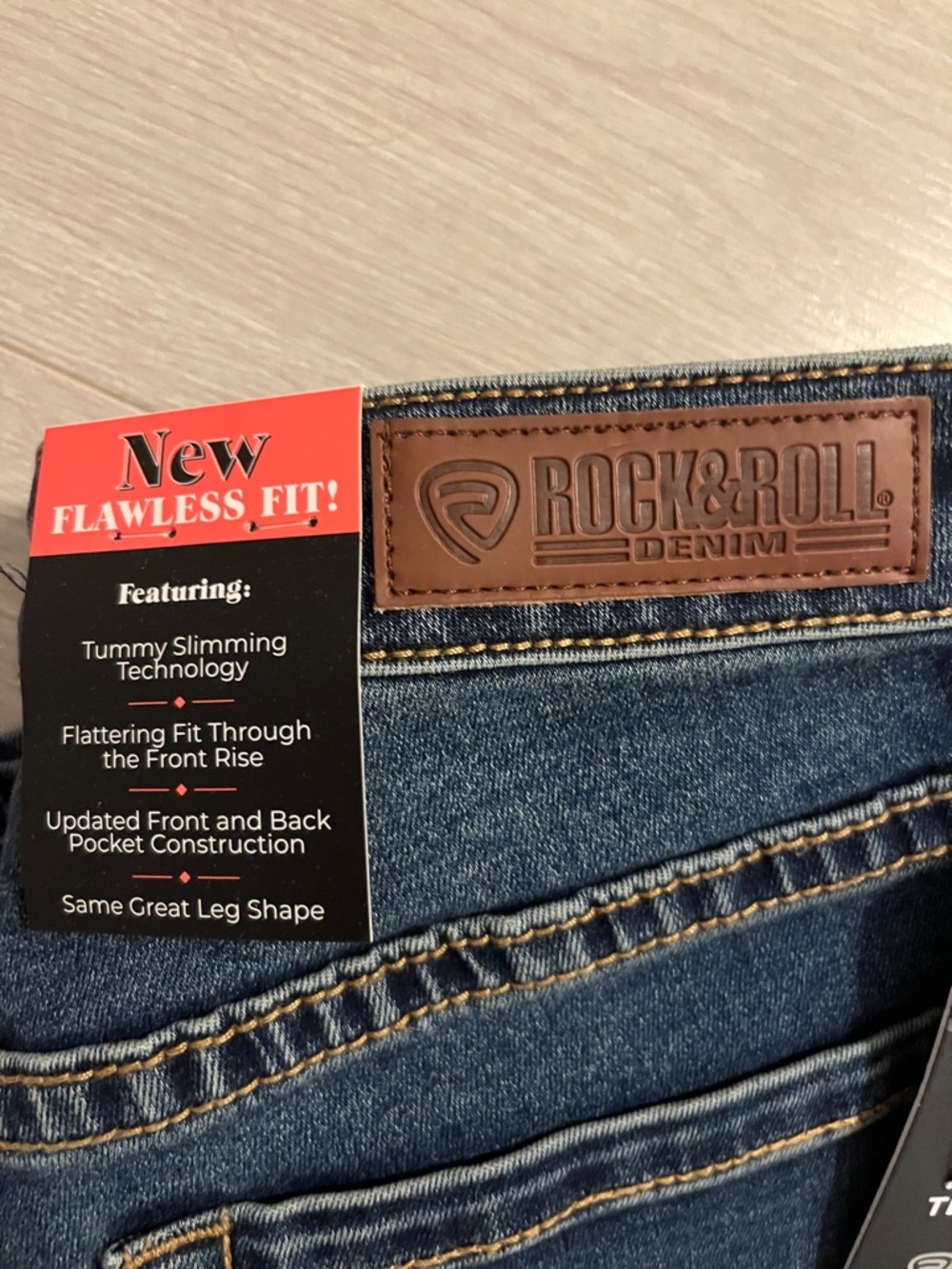 New with Tags Rock & Roll Denim Straight Dark Wash Jeans - Picture 2 of 2